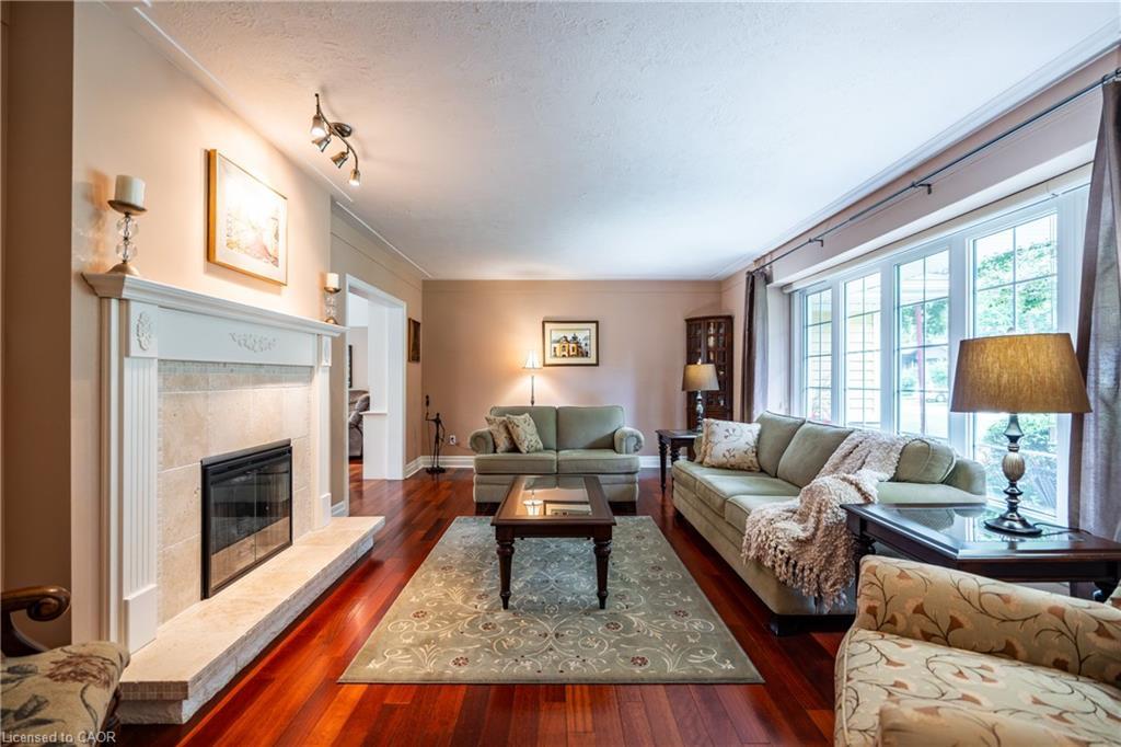 98 Hadley Drive, Ancaster, ON - Indoor Photo Showing Living Room With Fireplace