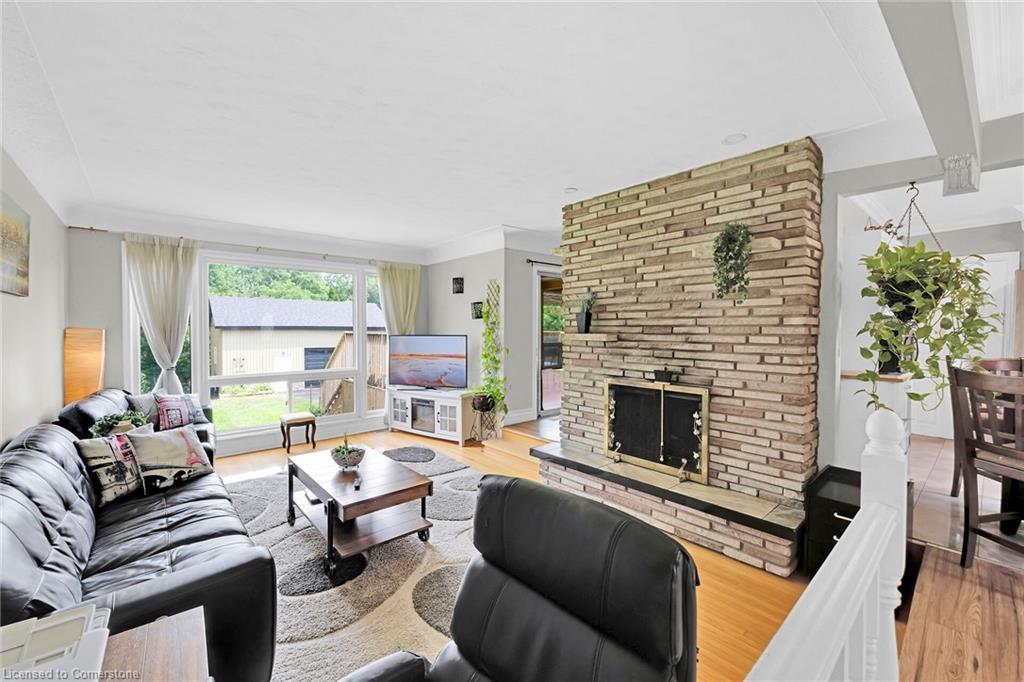 49 Glover Road, Hamilton, ON - Indoor Photo Showing Living Room With Fireplace