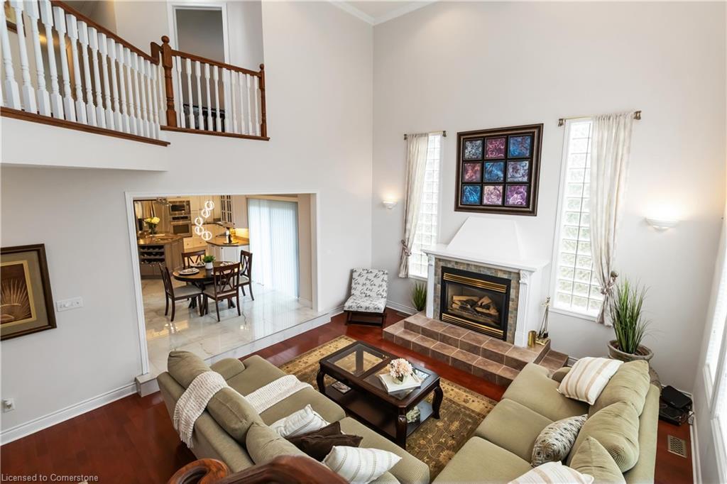1401 Tamworth Court, Burlington, ON - Indoor Photo Showing Living Room With Fireplace
