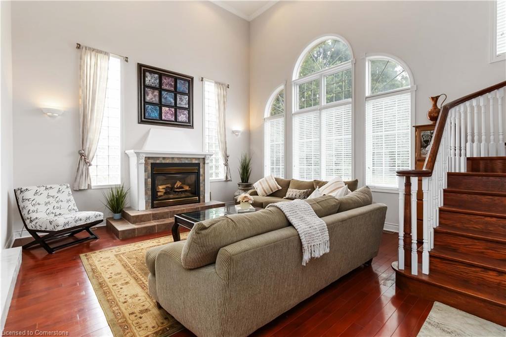 1401 Tamworth Court, Burlington, ON - Indoor Photo Showing Living Room With Fireplace