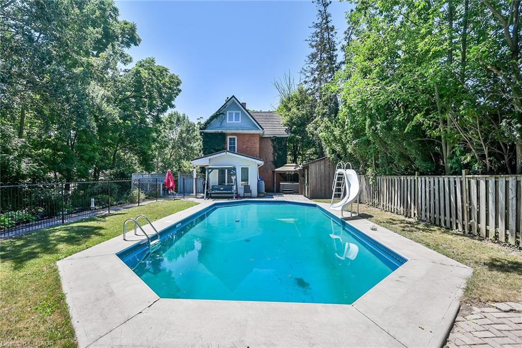 94 Sutherland Street W, Caledonia, ON - Outdoor With In Ground Pool With Backyard