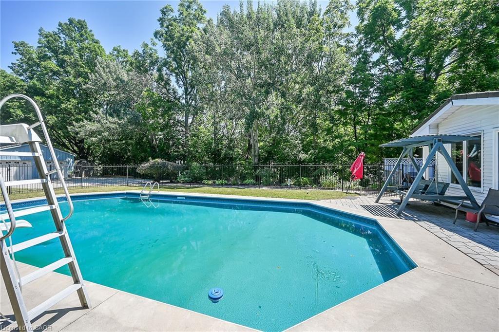 94 Sutherland Street W, Caledonia, ON - Outdoor With In Ground Pool With Backyard