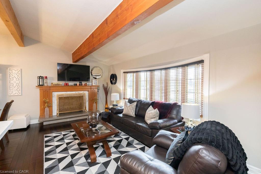 92 Auchmar Road, Hamilton, ON - Indoor Photo Showing Living Room With Fireplace