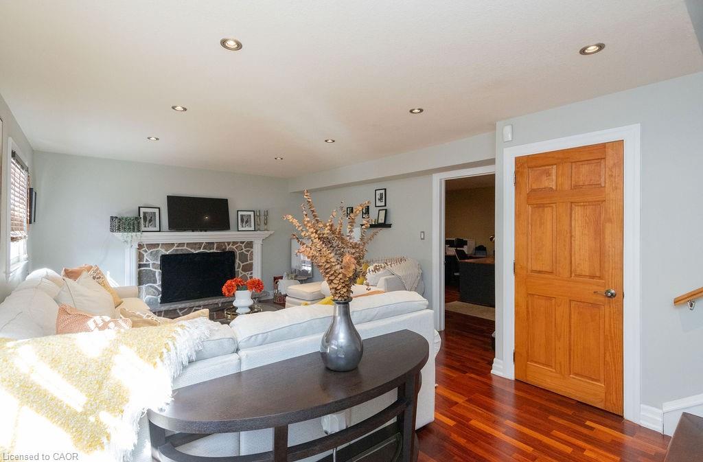 92 Auchmar Road, Hamilton, ON - Indoor Photo Showing Living Room With Fireplace