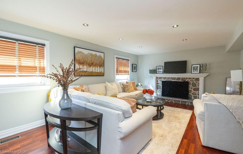 92 Auchmar Road, Hamilton, ON - Indoor Photo Showing Living Room With Fireplace