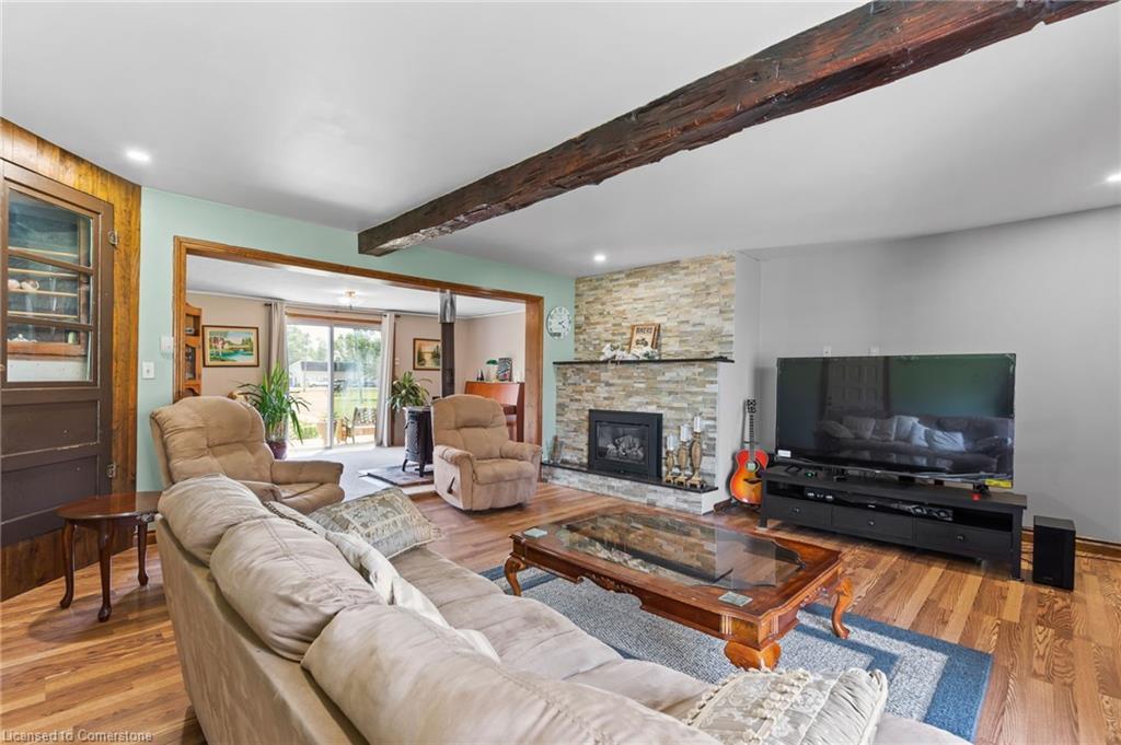 43030 Highway 3, Wainfleet, ON - Indoor Photo Showing Living Room With Fireplace