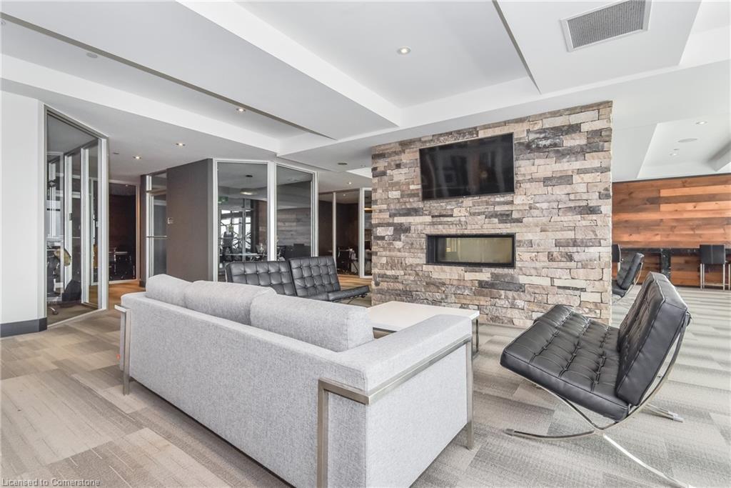T1-1901-330 Phillip Street S, Waterloo, ON - Indoor Photo Showing Living Room With Fireplace