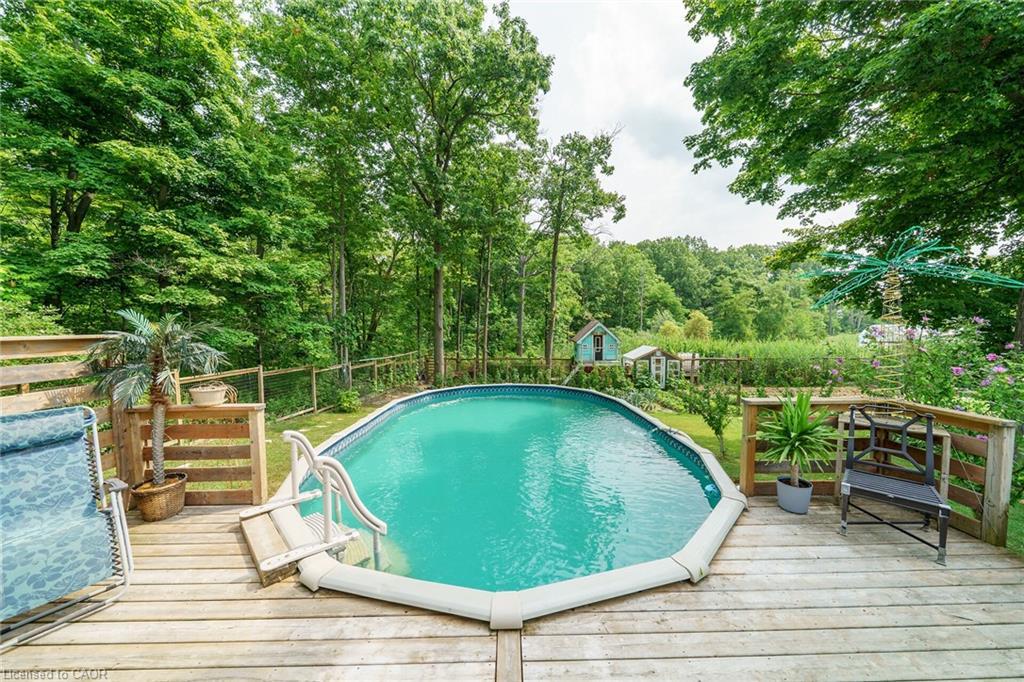 920 Highway 56, York, ON - Outdoor With Above Ground Pool With Deck Patio Veranda