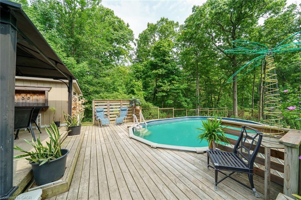 920 Highway 56, York, ON - Outdoor With Above Ground Pool With Deck Patio Veranda