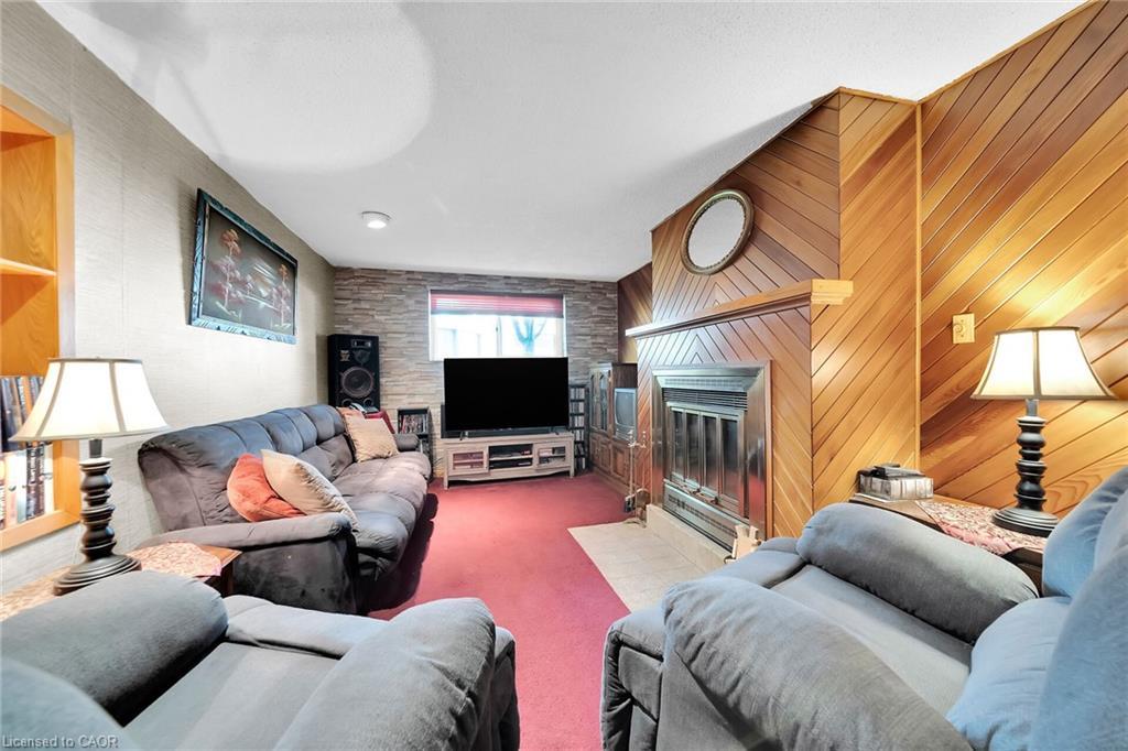 12 Glen Valley Drive, Hamilton, ON - Indoor Photo Showing Living Room With Fireplace