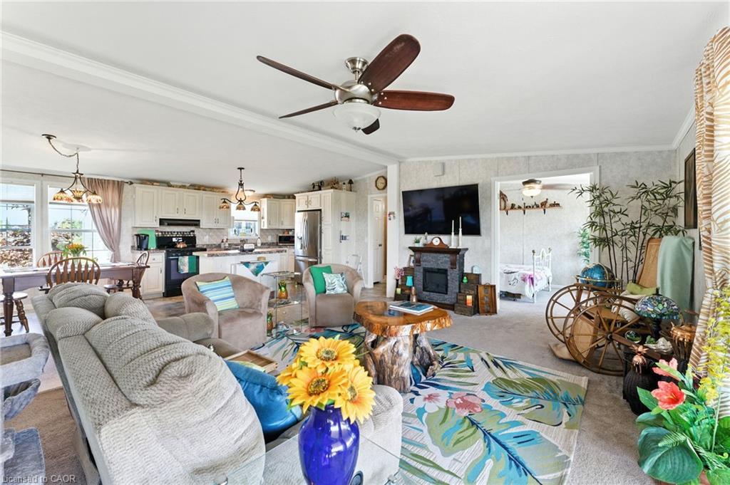 55 Riverbend Crescent, Nanticoke, ON - Indoor Photo Showing Living Room With Fireplace