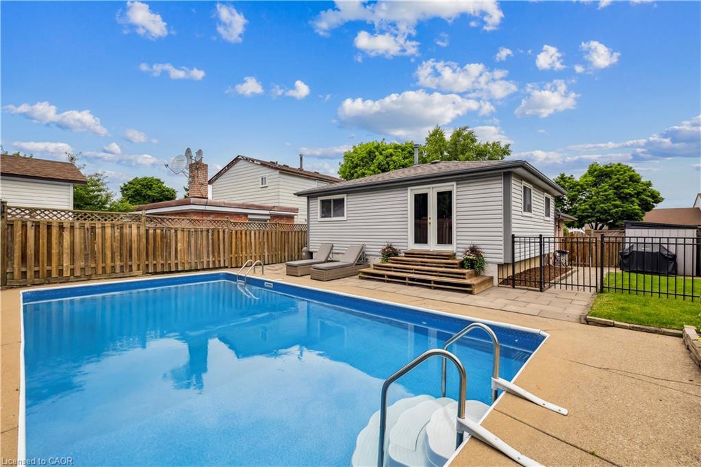 24 Queenslea Drive, Hamilton, ON - Outdoor With In Ground Pool With Deck Patio Veranda