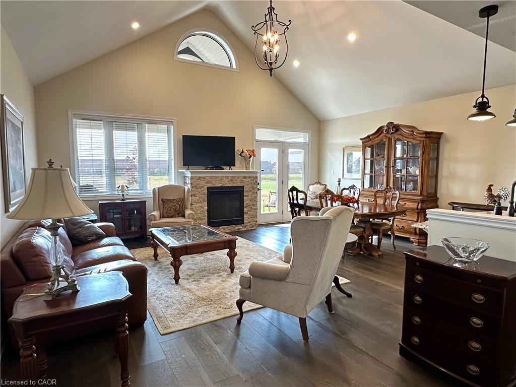 198 Schooner Drive, Port Dover, ON - Indoor Photo Showing Living Room With Fireplace