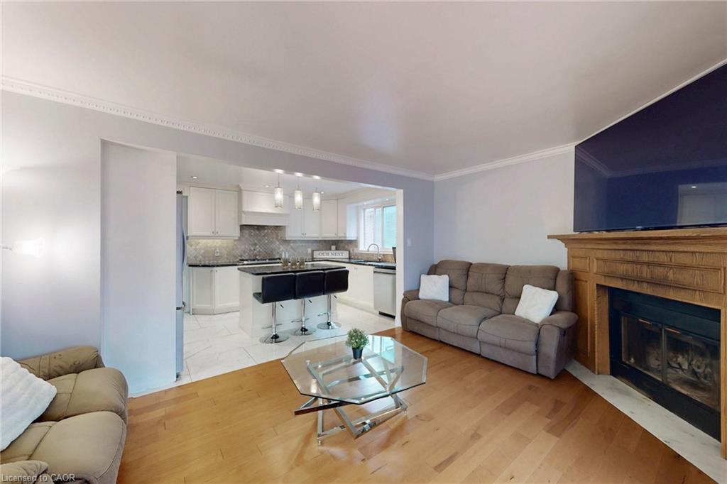 18 Millpond Place, Hamilton, ON - Indoor Photo Showing Living Room With Fireplace