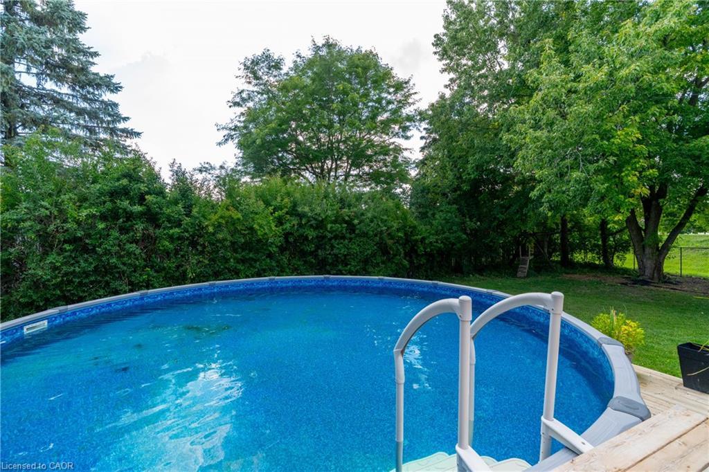 21 Burwell Road, Stratford, ON - Outdoor With Above Ground Pool With Backyard