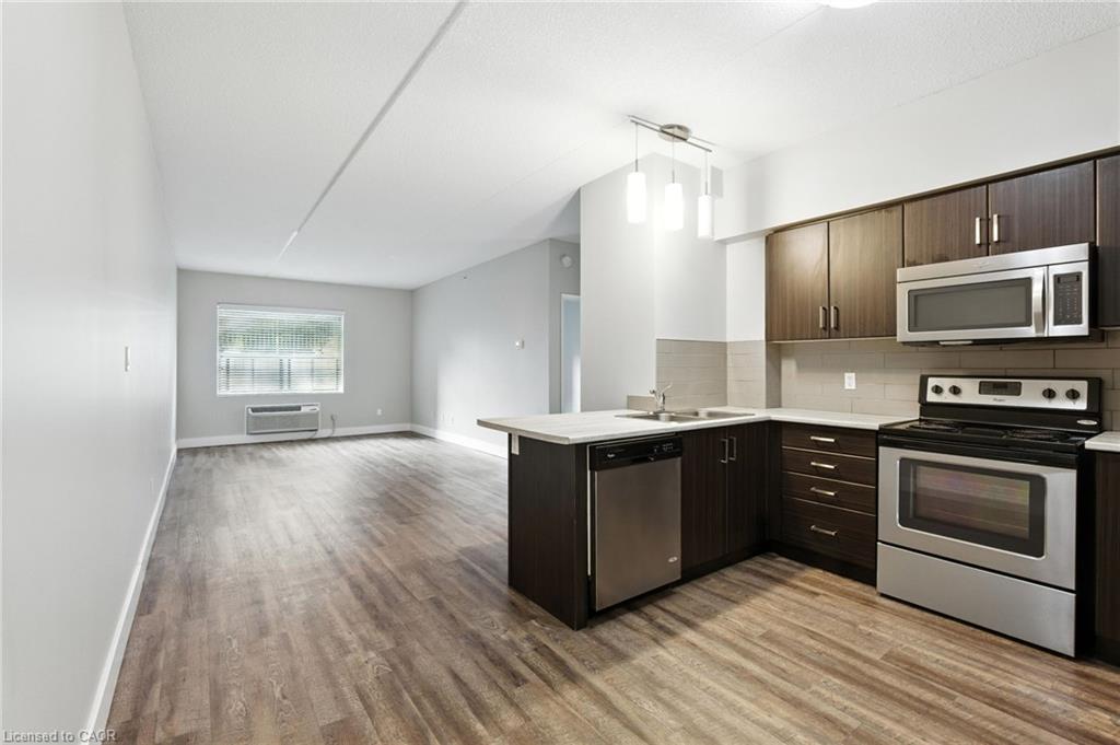 201-149 Main Street W, Hamilton, ON - Indoor Photo Showing Kitchen With Double Sink