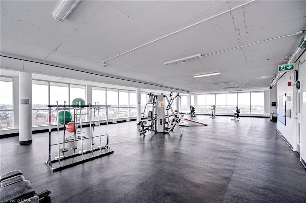 1502-375 King Street N, Waterloo, ON - Indoor Photo Showing Gym Room