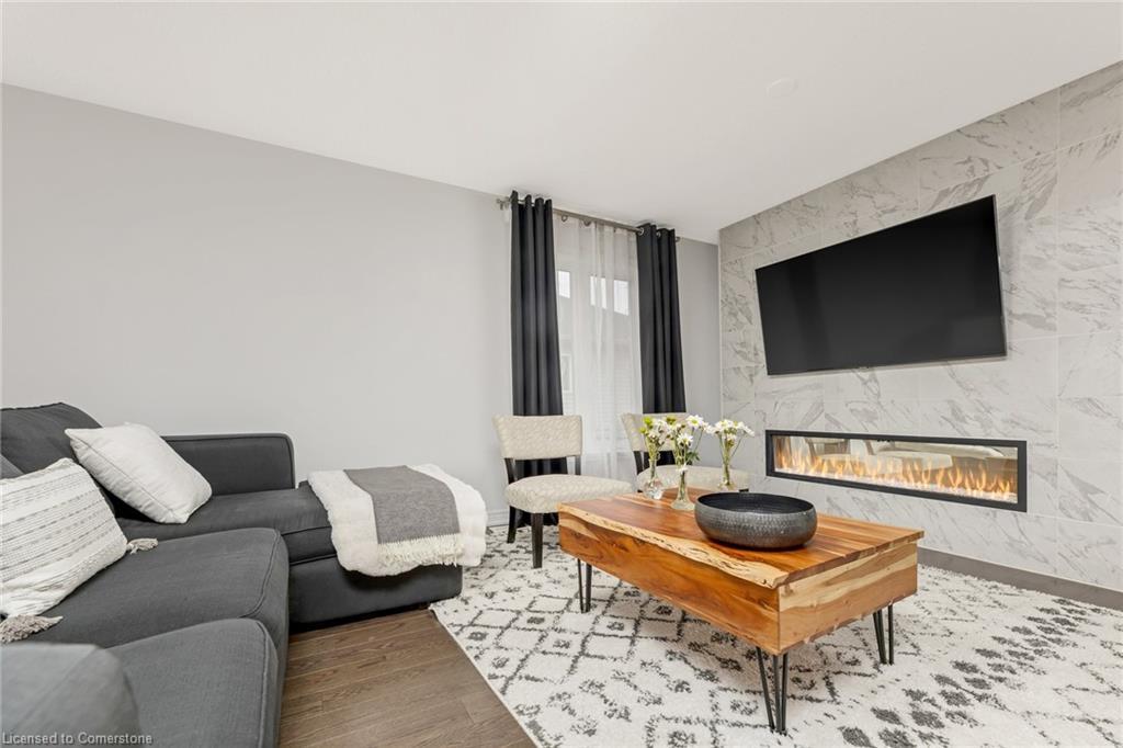 36 Michelles Way, Hagersville, ON - Indoor Photo Showing Living Room With Fireplace
