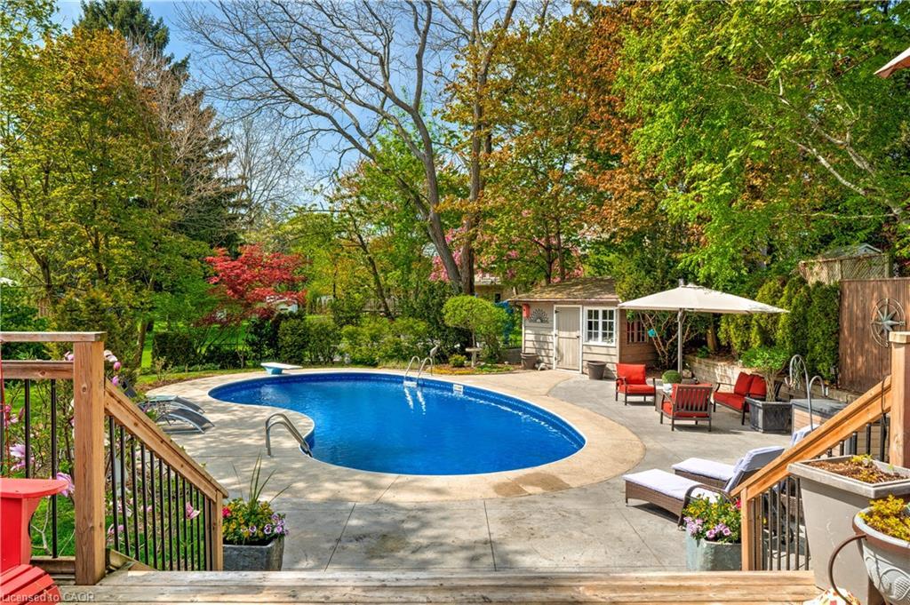 4391 Lakeshore Road, Burlington, ON - Outdoor With In Ground Pool With Deck Patio Veranda With Backyard