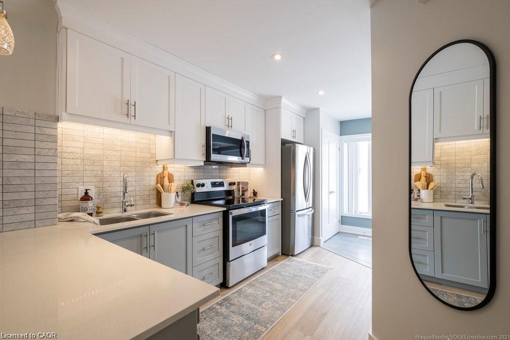 A-225 East 24Th Street, Hamilton, ON - Indoor Photo Showing Kitchen With Stainless Steel Kitchen With Double Sink With Upgraded Kitchen