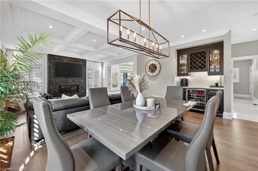 18 David Avenue, Hamilton, ON - Indoor Photo Showing Dining Room With Fireplace