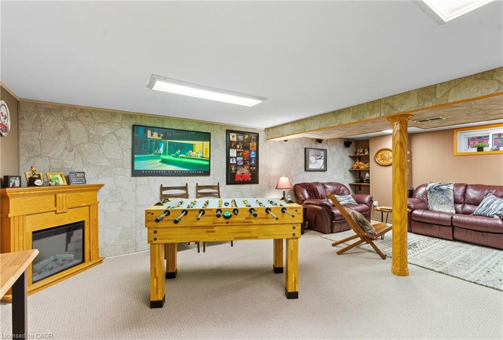 1159 Greening Avenue, Mississauga, ON - Indoor Photo Showing Basement With Fireplace