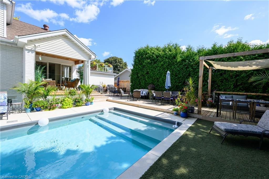 912 Boothman Avenue, Burlington, ON - Outdoor With In Ground Pool With Deck Patio Veranda With Backyard