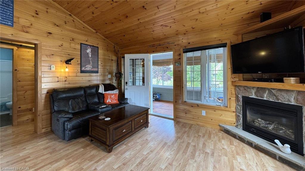 52 Madawaska Trail, Wasaga Beach, ON - Indoor Photo Showing Living Room With Fireplace