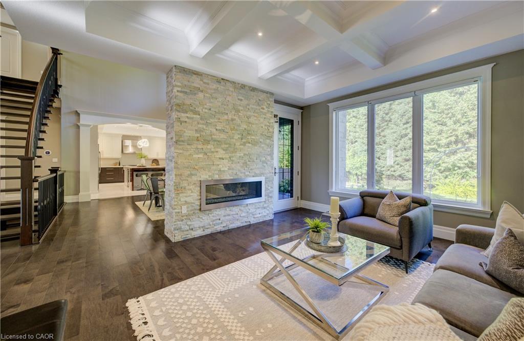 705 Meadowsweet Avenue, Waterloo, ON - Indoor Photo Showing Living Room With Fireplace