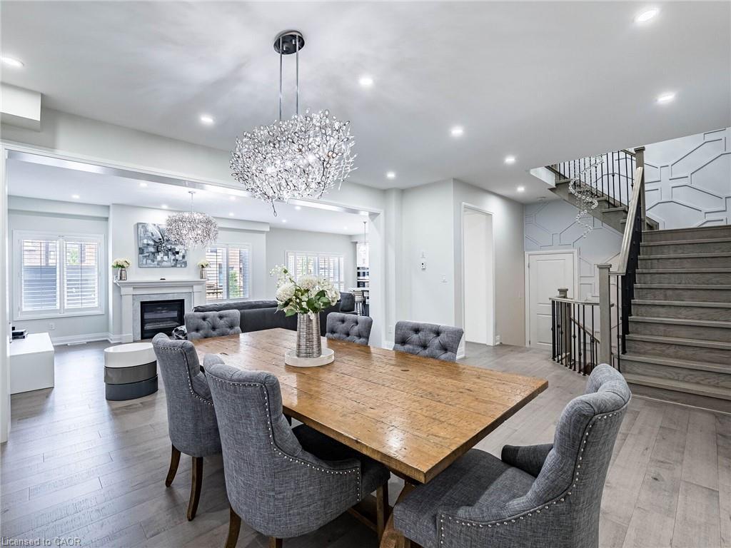 22 Rolling Rock Way, Brampton, ON - Indoor Photo Showing Dining Room With Fireplace