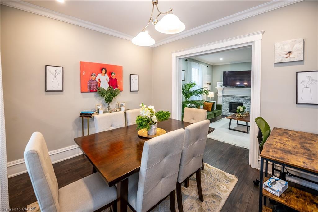 43 Princess Street, Hamilton, ON - Indoor Photo Showing Dining Room With Fireplace
