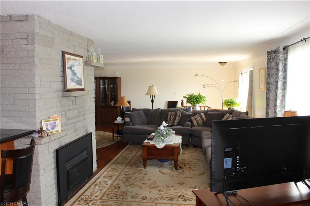 2112 Upper James Street, Mount Hope, ON - Indoor Photo Showing Living Room With Fireplace