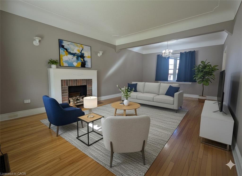 59 Dunkirk Drive, Hamilton, ON - Indoor Photo Showing Living Room With Fireplace