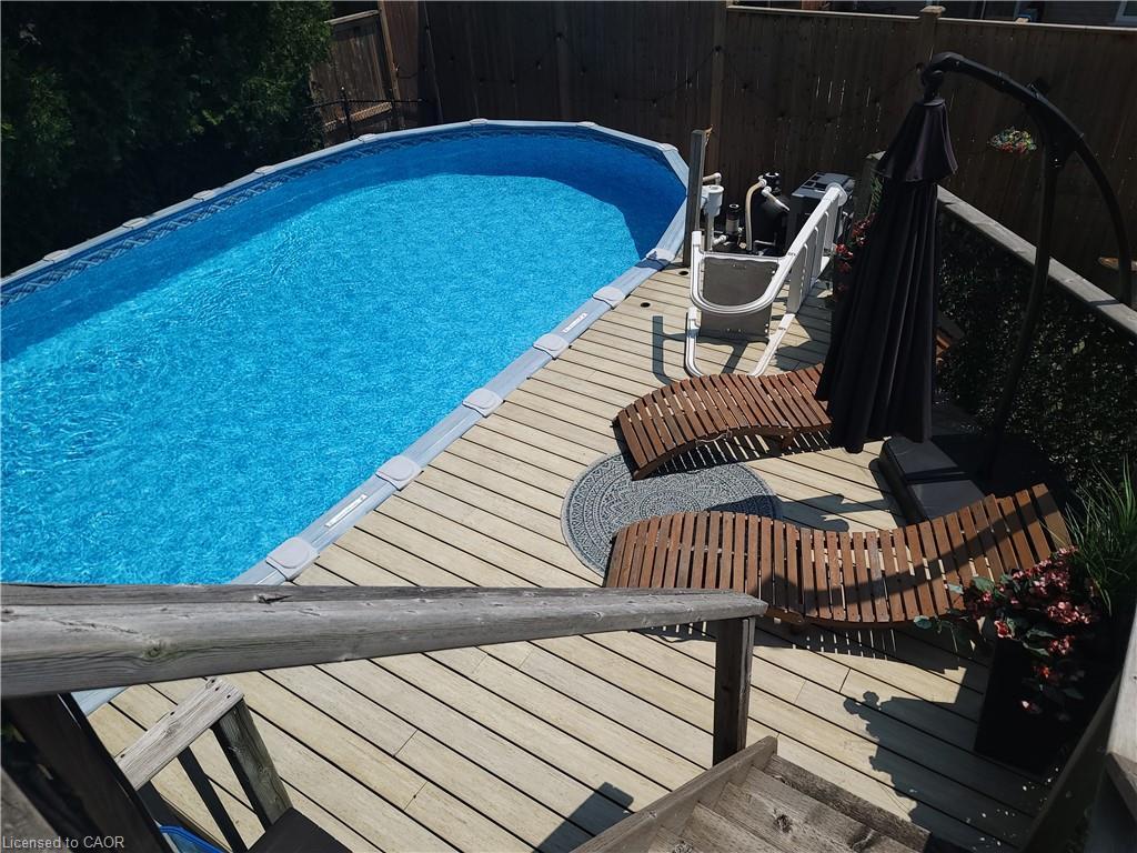 47 Manor Drive, Kitchener, ON - Outdoor With Above Ground Pool With Deck Patio Veranda