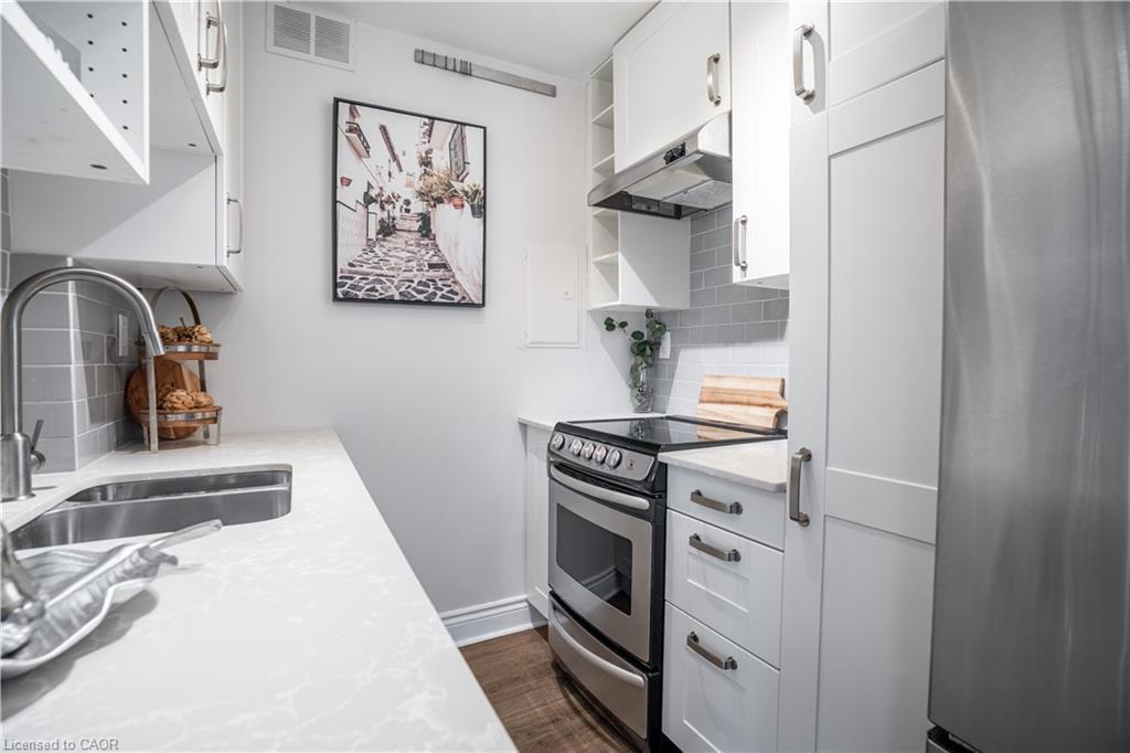 204-141 Catharine Street, Hamilton, ON - Indoor Photo Showing Kitchen With Double Sink