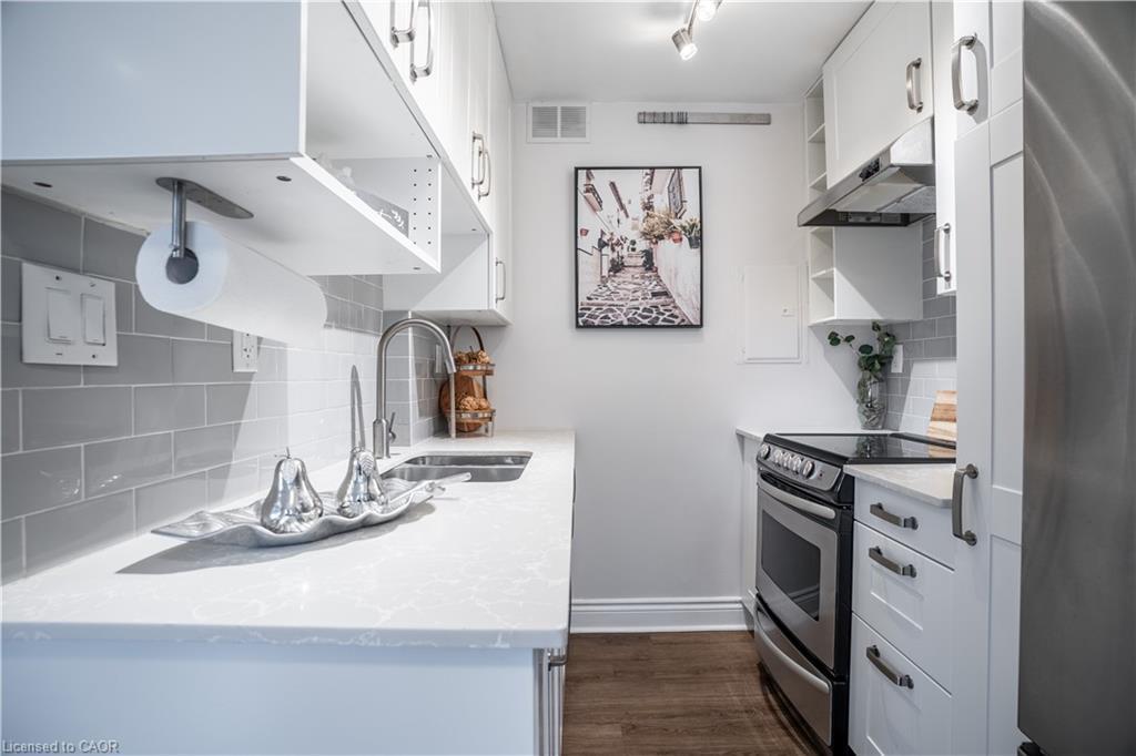204-141 Catharine Street, Hamilton, ON - Indoor Photo Showing Kitchen With Double Sink