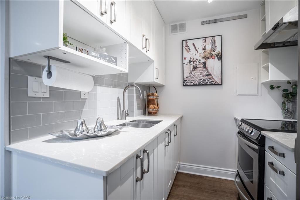 204-141 Catharine Street, Hamilton, ON - Indoor Photo Showing Kitchen With Double Sink With Upgraded Kitchen