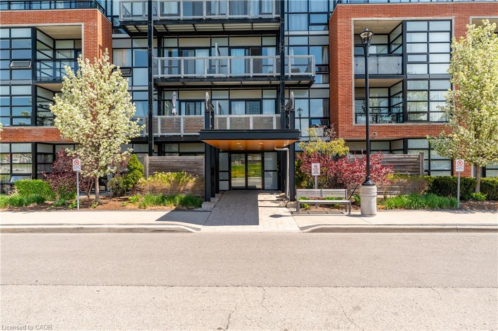 412-155 St. Leger Street, Kitchener, ON - Outdoor With Balcony With Facade
