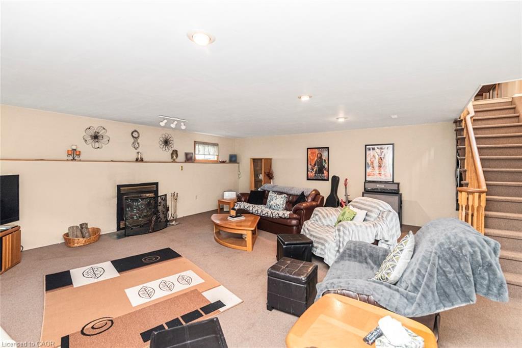 1545 Brock Road, Flamborough, ON - Indoor Photo Showing Living Room With Fireplace