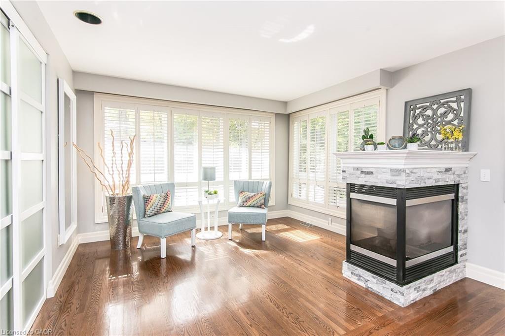 358 Green Acres Drive, Waterloo, ON - Indoor Photo Showing Living Room With Fireplace