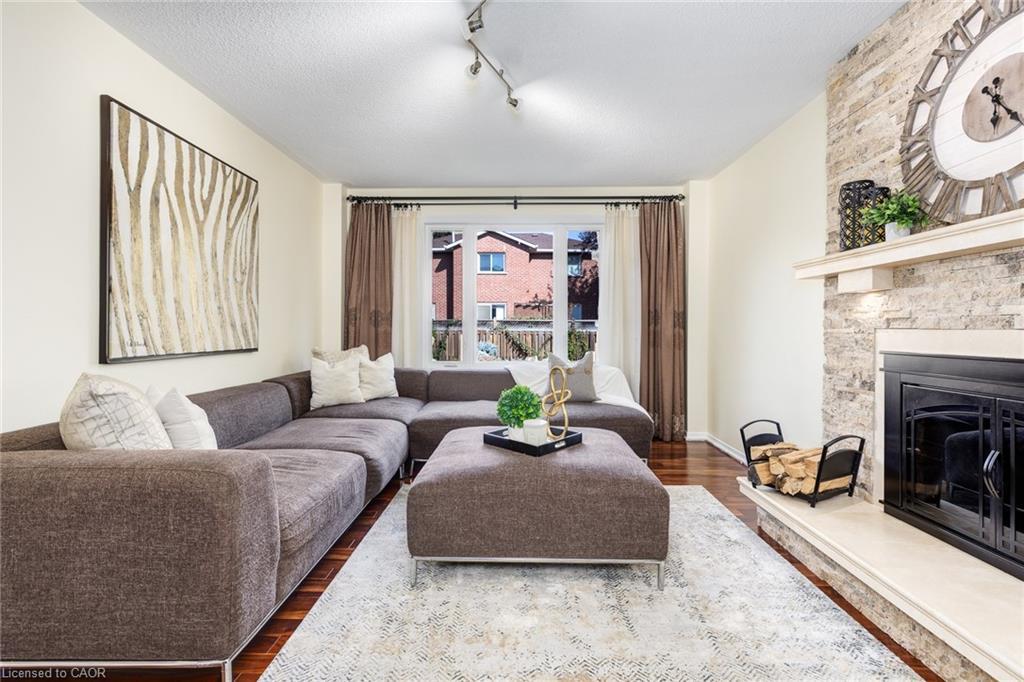 223 River Oaks Boulevard W, Oakville, ON - Indoor Photo Showing Living Room With Fireplace