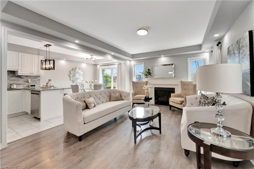212 Waterbrook Lane, Kitchener, ON - Indoor Photo Showing Living Room With Fireplace