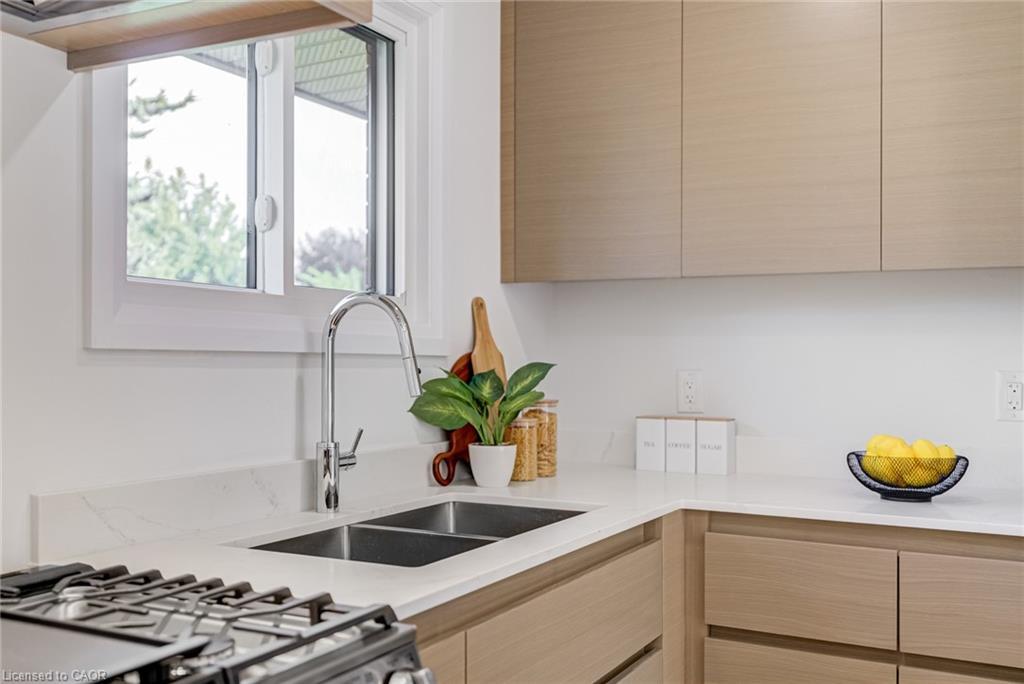 13 Skyland Drive, Hamilton, ON - Indoor Photo Showing Kitchen With Double Sink