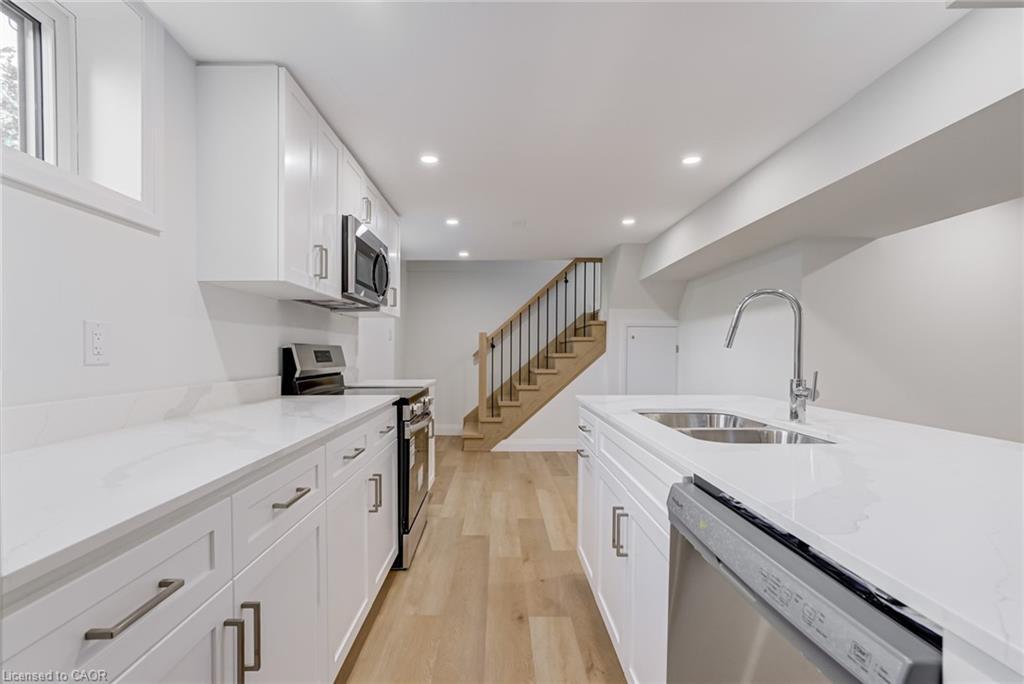13 Skyland Drive, Hamilton, ON - Indoor Photo Showing Kitchen With Double Sink