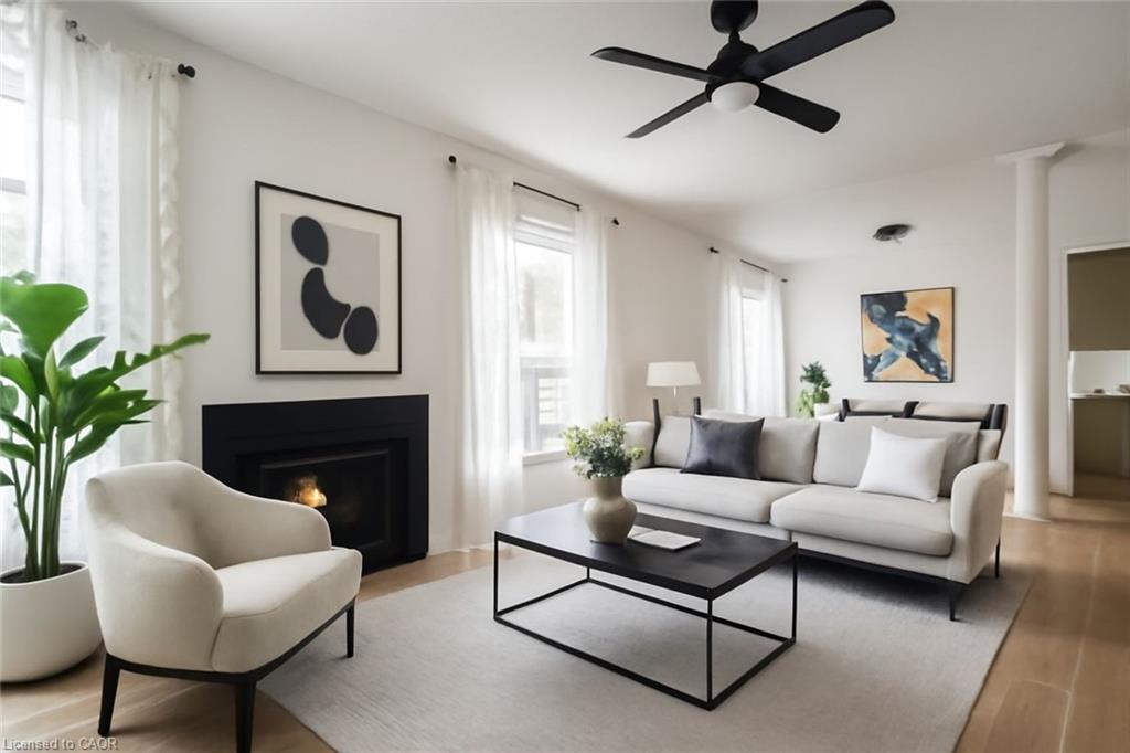 491 Pettit Trail, Milton, ON - Indoor Photo Showing Living Room With Fireplace