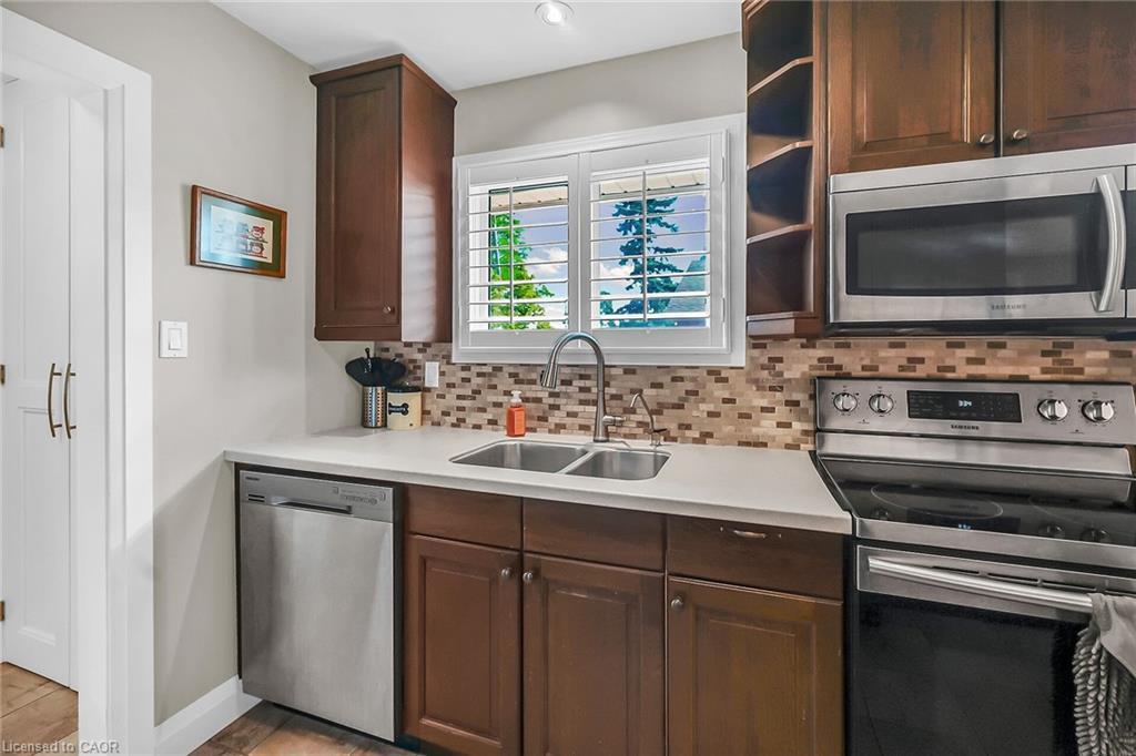 A-174 Kings Forest Drive, Hamilton, ON - Indoor Photo Showing Kitchen With Double Sink