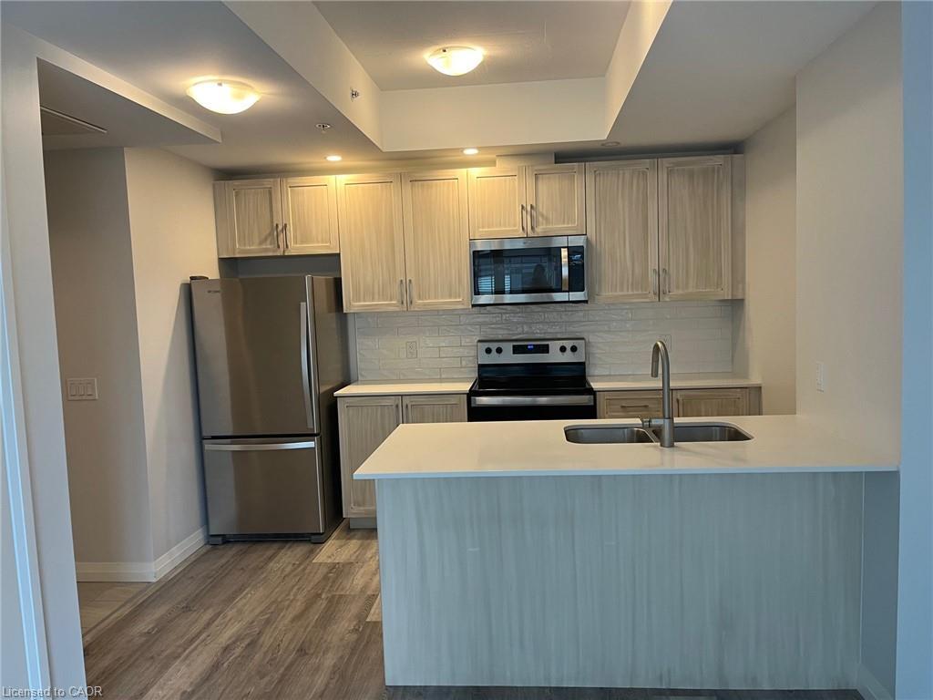 1501-108 Garment Street, Kitchener, ON - Indoor Photo Showing Kitchen With Double Sink