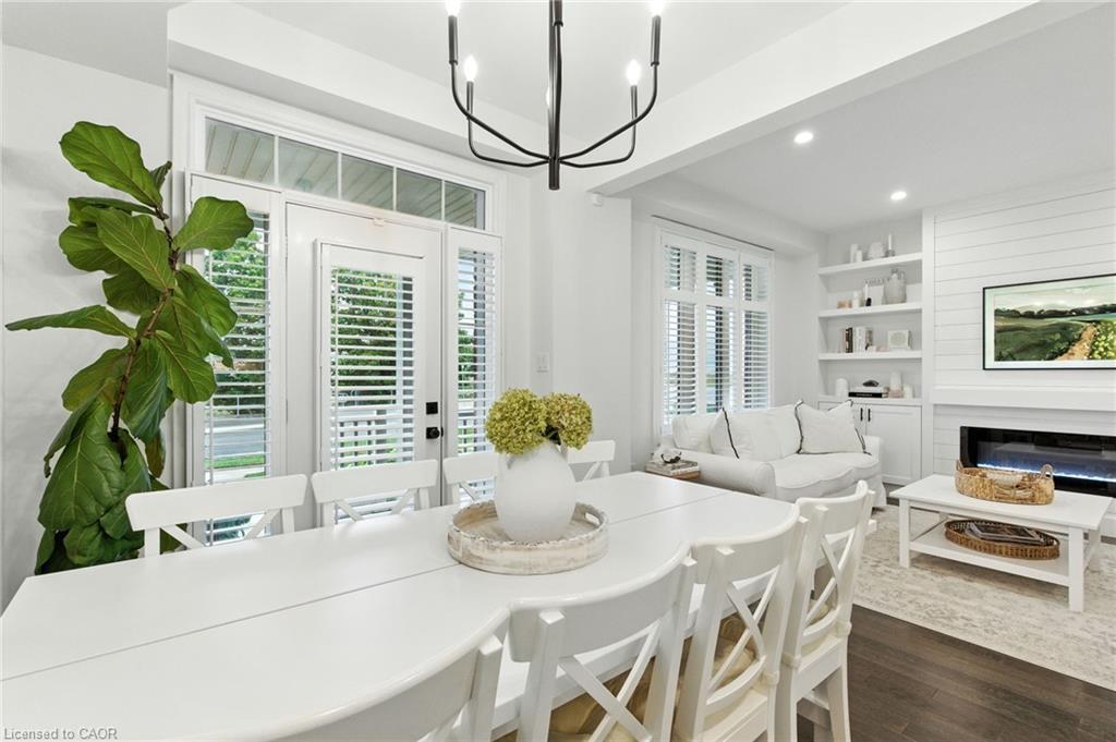 70 Dunrobin Lane, Grimsby, ON - Indoor Photo Showing Dining Room With Fireplace