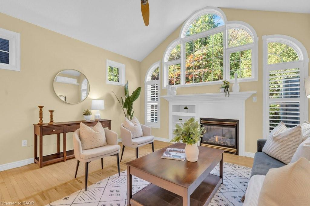 589 Winterburg Walk, Waterloo, ON - Indoor Photo Showing Living Room With Fireplace