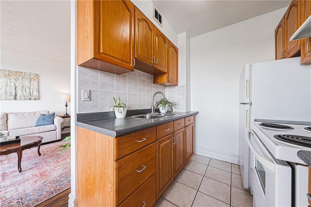 606-101 Queen Street S, Hamilton, ON - Indoor Photo Showing Kitchen With Double Sink
